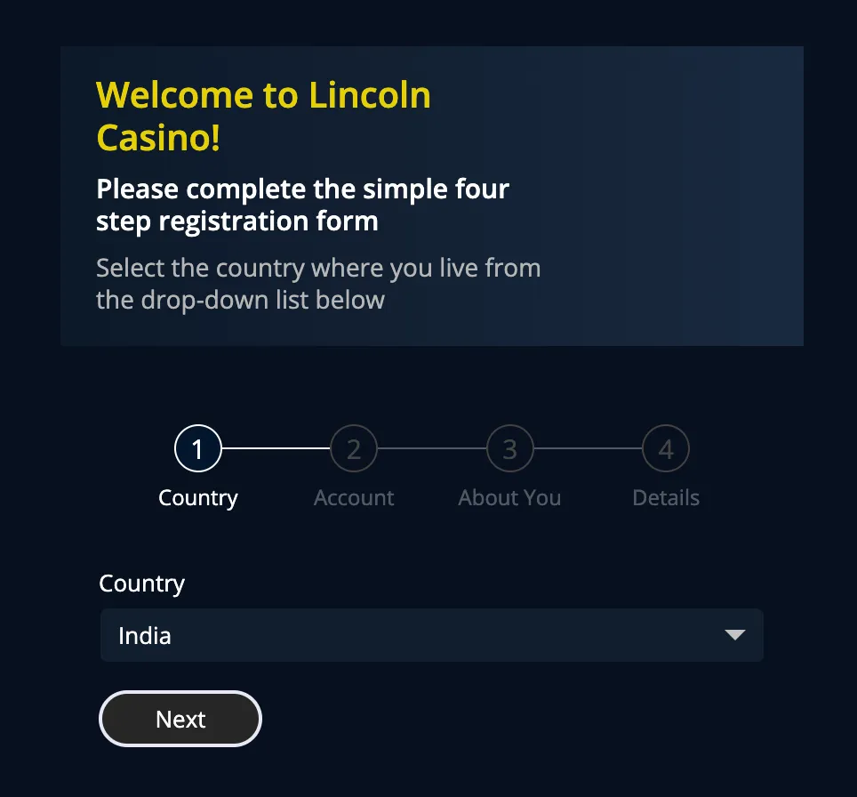 lincoln-casino signup page